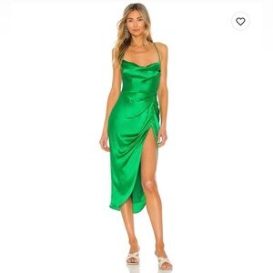 100% silk Amanda Uprichard Green Dress